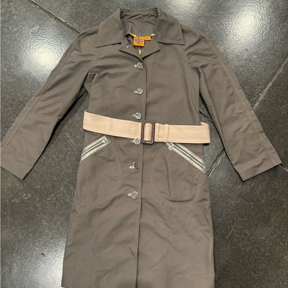 Tory Burch Jackets & Blazers - Tory Burch Taupe Trench Coat with Beige Belt